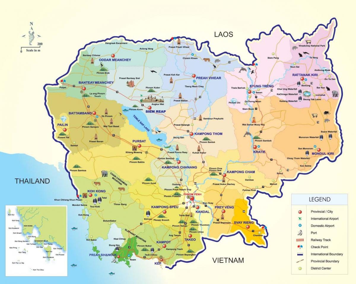 Карта Камбоджа аеропорти