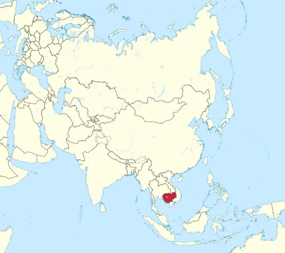 Карта Камбоджа в Азії