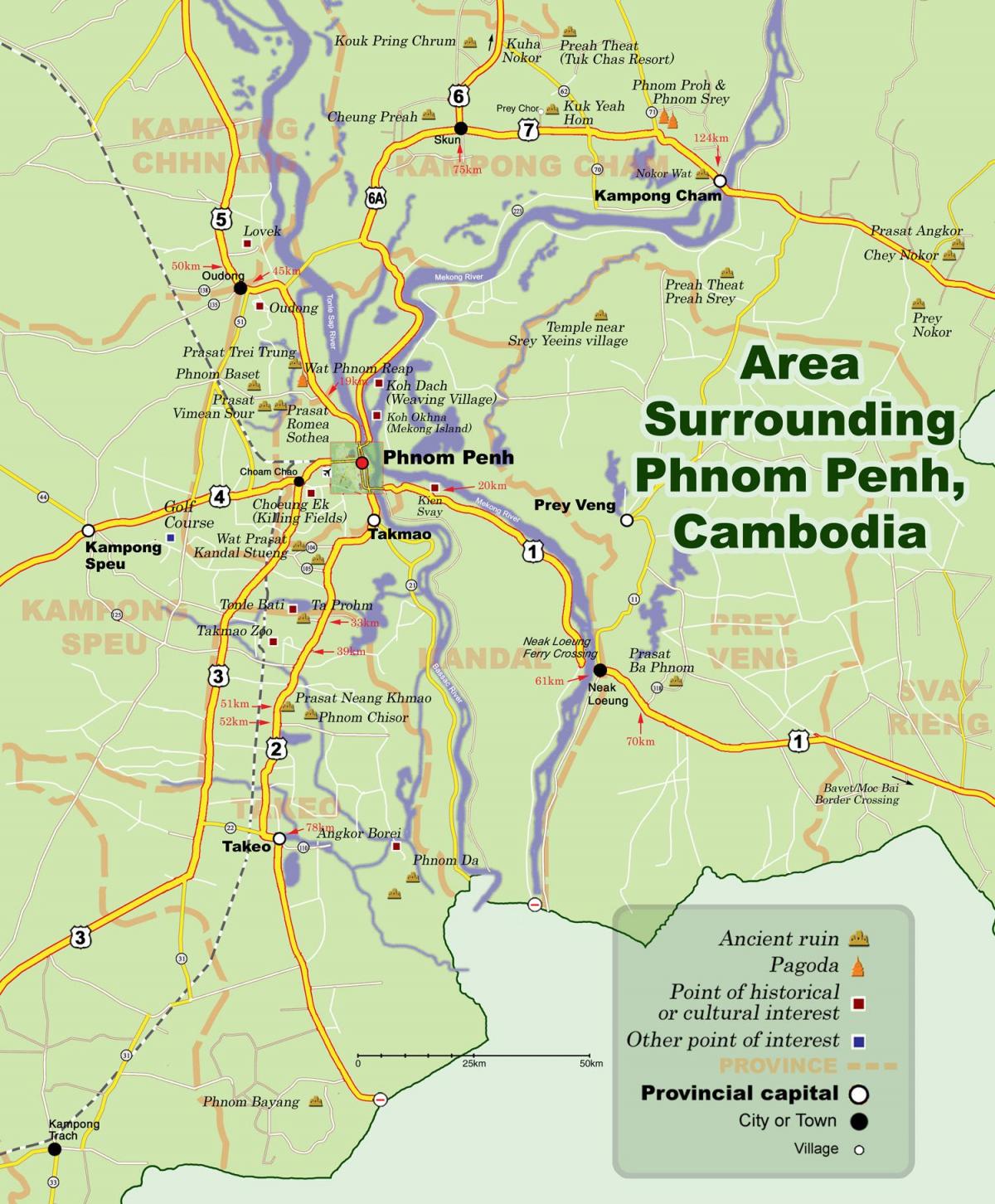 Карта пномпень, Камбоджа