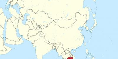 Карта Камбоджа в Азії